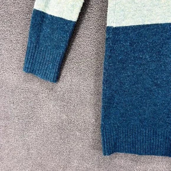 A New‎ Day Sweater womens Small Color Block Cardigan Open Front Pockets - Picture 13 of 14